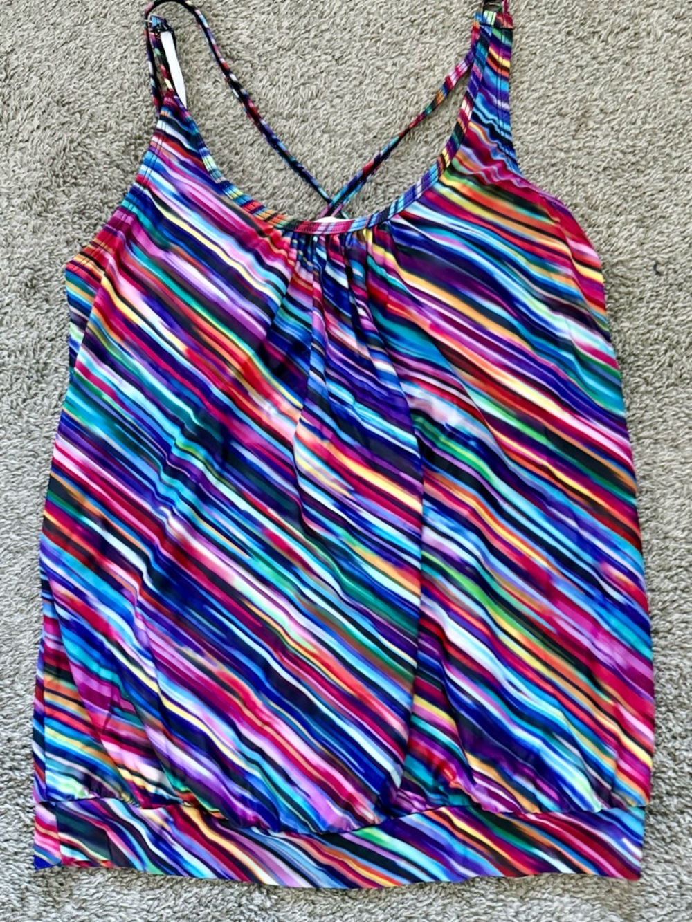 Blouson Tankini Tops Loose Fit Tank Tops (XL)